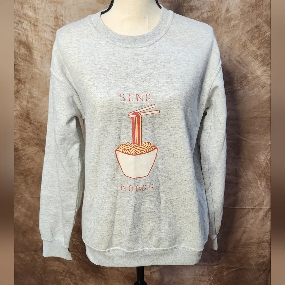 “Send Noods” Ramen Graphic Sweatshirt – Size S
